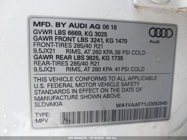 Photo 8 VIN: WA1VAAF71JD052545 - AUDI Q7 