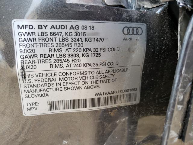 Photo 9 VIN: WA1VAAF71KD001693 - AUDI Q7 PRESTIG 