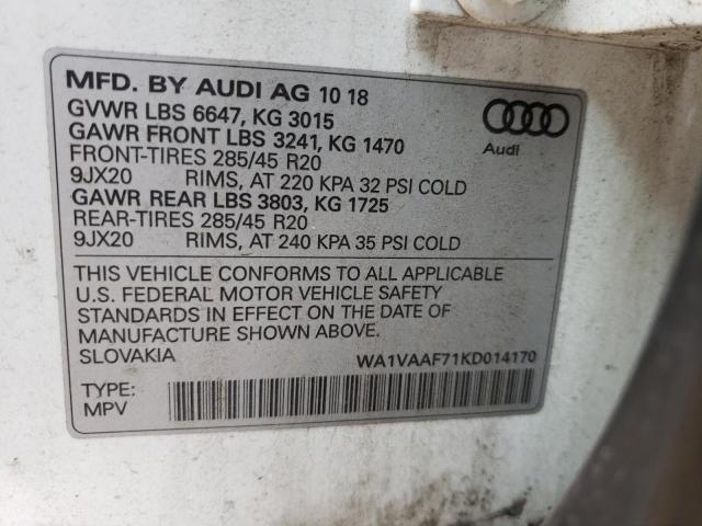 Photo 9 VIN: WA1VAAF71KD014170 - AUDI Q7 PRESTIG 