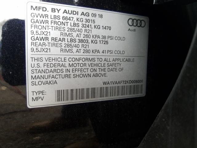 Photo 9 VIN: WA1VAAF72KD008006 - AUDI Q7 