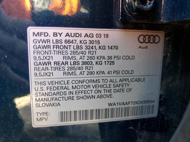 Photo 9 VIN: WA1VAAF72KD036534 - AUDI Q7 PRESTIG 