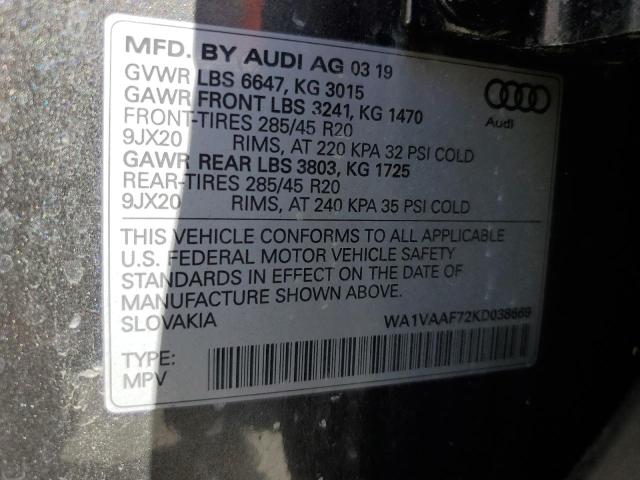 Photo 12 VIN: WA1VAAF72KD038669 - AUDI Q7 PRESTIG 