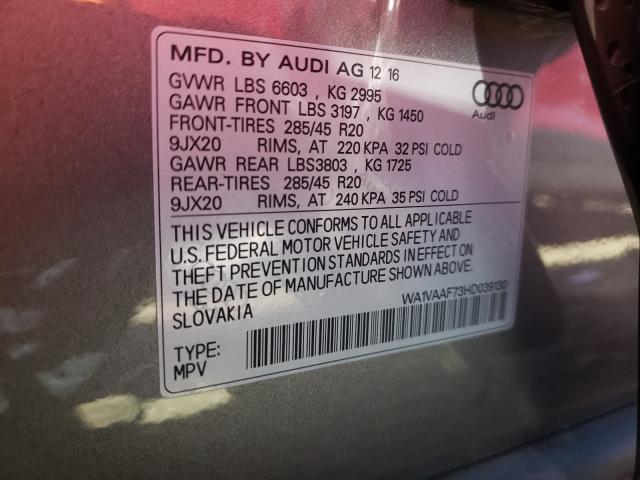 Photo 9 VIN: WA1VAAF73HD039130 - AUDI Q7 PRESTIG 