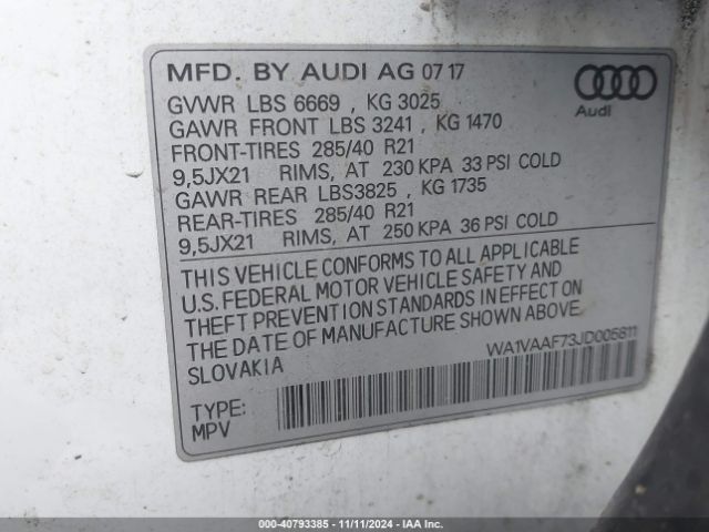 Photo 8 VIN: WA1VAAF73JD005811 - AUDI Q7 