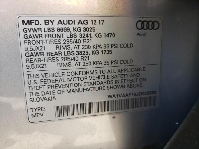 Photo 9 VIN: WA1VAAF73JD026500 - AUDI Q7 PRESTIG 