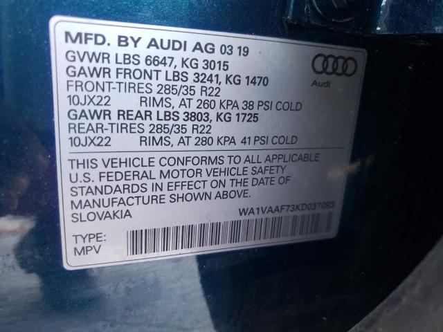 Photo 9 VIN: WA1VAAF73KD037093 - AUDI Q7 