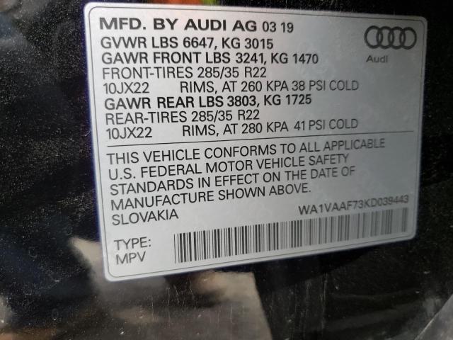 Photo 12 VIN: WA1VAAF73KD039443 - AUDI Q7 PRESTIG 