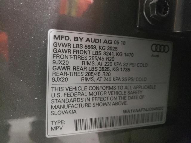 Photo 9 VIN: WA1VAAF74JD045332 - AUDI Q7 PRESTIG 