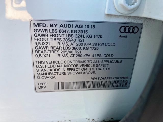 Photo 9 VIN: WA1VAAF74KD012638 - AUDI Q7 PRESTIG 