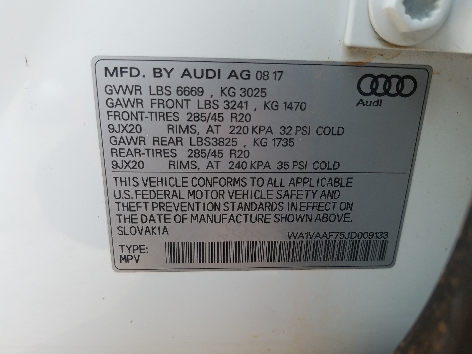 Photo 9 VIN: WA1VAAF75JD009133 - AUDI Q7 PRESTIG 