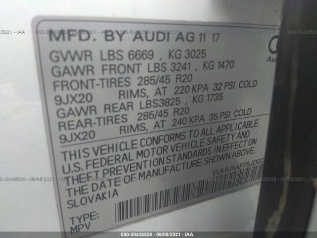 Photo 8 VIN: WA1VAAF75JD022125 - AUDI Q7 