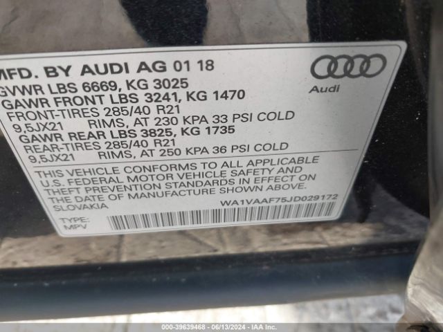 Photo 8 VIN: WA1VAAF75JD029172 - AUDI Q7 