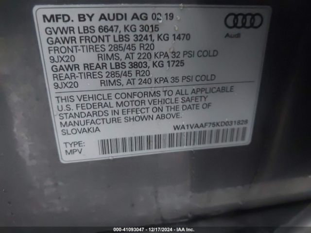 Photo 8 VIN: WA1VAAF75KD031828 - AUDI Q7 