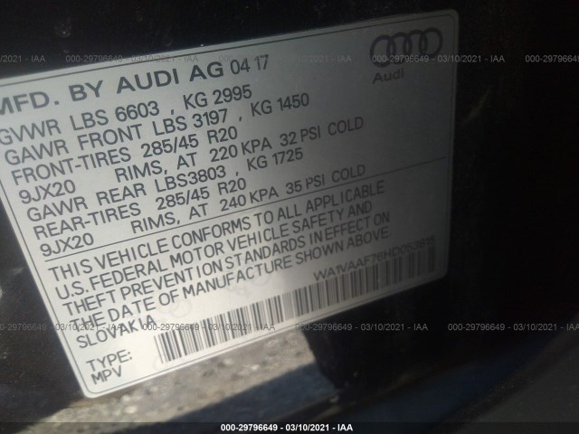 Photo 8 VIN: WA1VAAF76HD053815 - AUDI Q7 