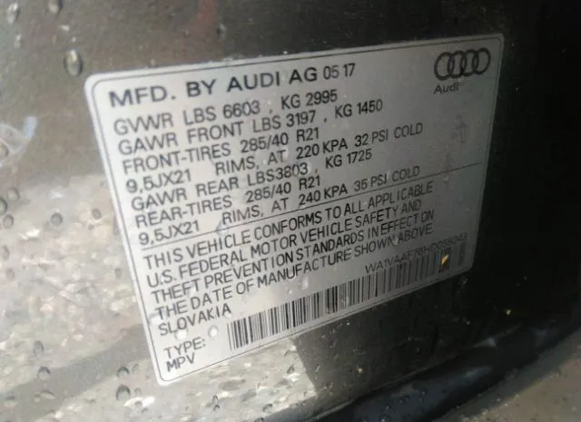 Photo 8 VIN: WA1VAAF76HD059243 - AUDI Q7 