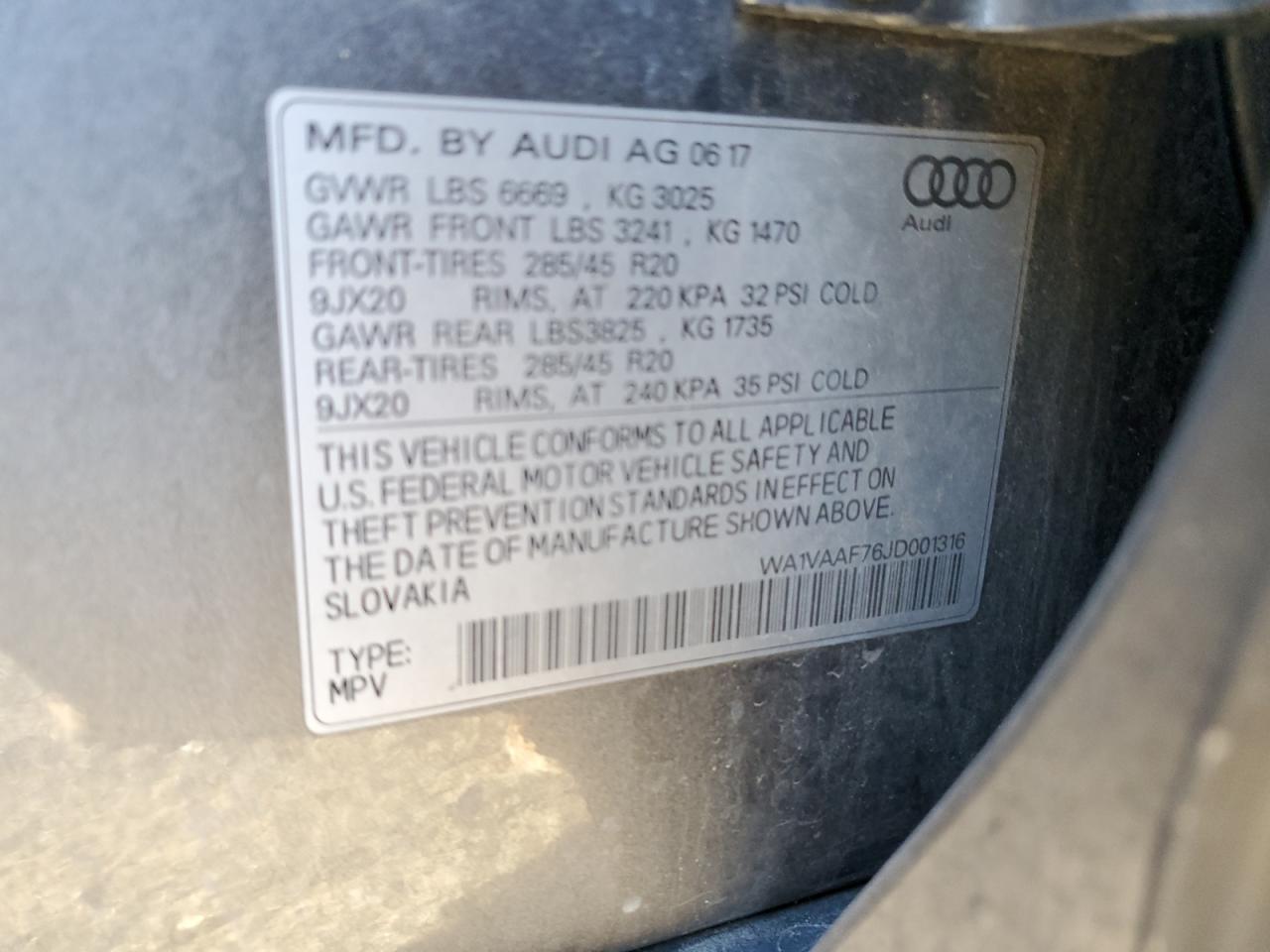 Photo 11 VIN: WA1VAAF76JD001316 - AUDI Q7 