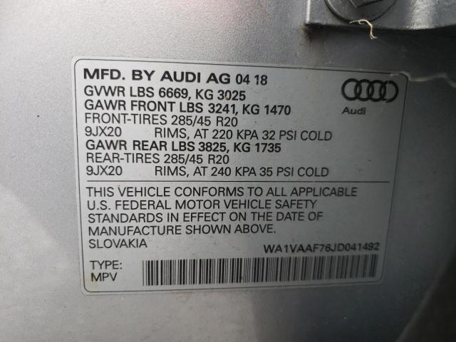 Photo 9 VIN: WA1VAAF76JD041492 - AUDI Q7 PRESTIG 