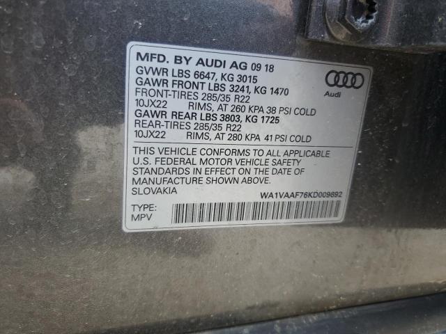 Photo 12 VIN: WA1VAAF76KD009692 - AUDI Q7 PRESTIG 