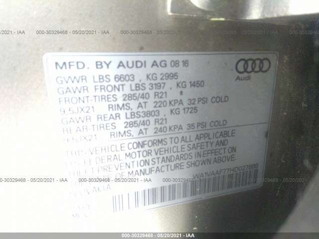 Photo 8 VIN: WA1VAAF77HD027899 - AUDI Q7 