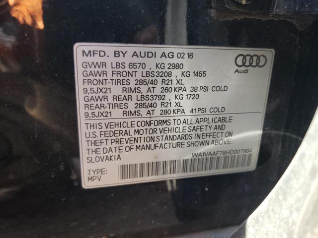 Photo 12 VIN: WA1VAAF78HD007984 - AUDI Q7 PRESTIG 