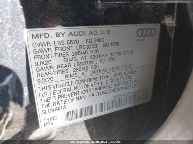 Photo 8 VIN: WA1VAAF78HD015356 - AUDI Q7 