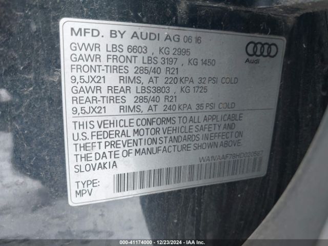 Photo 8 VIN: WA1VAAF78HD020587 - AUDI Q7 