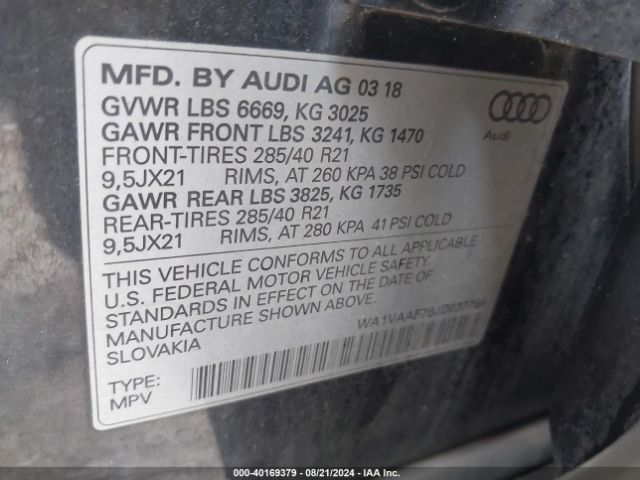 Photo 8 VIN: WA1VAAF78JD037766 - AUDI Q7 