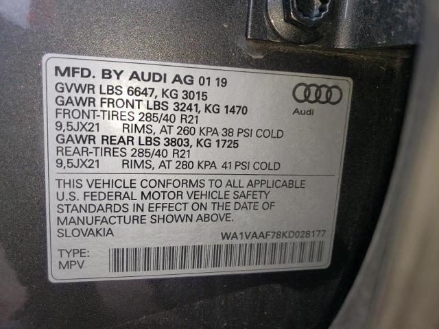 Photo 13 VIN: WA1VAAF78KD028177 - AUDI Q7 PRESTIG 