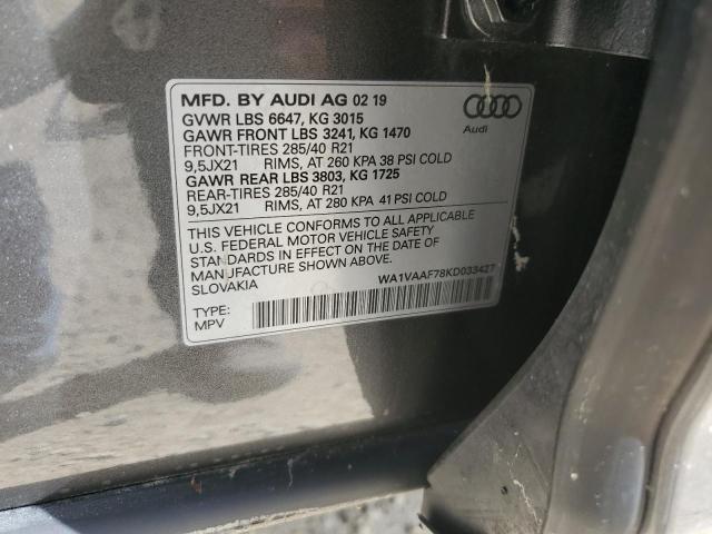 Photo 13 VIN: WA1VAAF78KD033427 - AUDI Q7 PRESTIG 