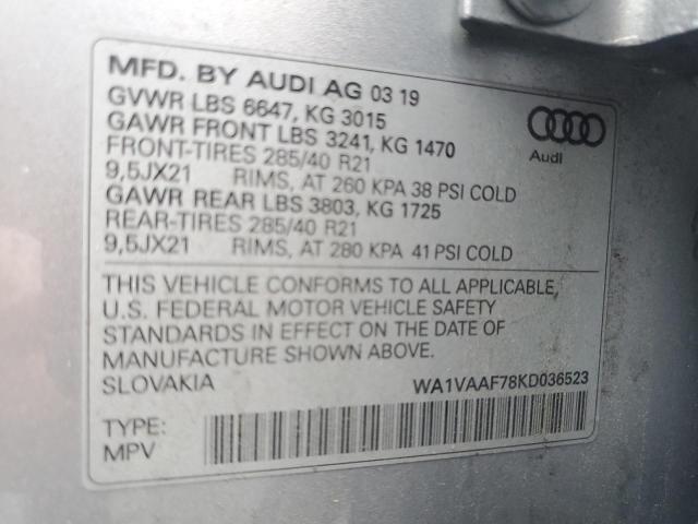 Photo 12 VIN: WA1VAAF78KD036523 - AUDI Q7 PRESTIG 