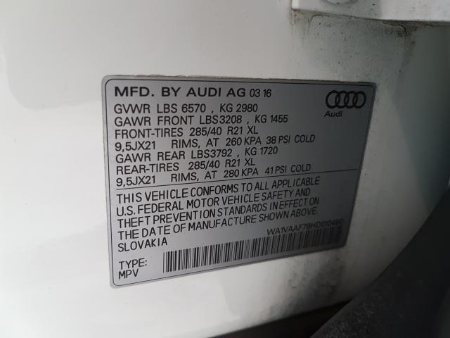 Photo 9 VIN: WA1VAAF79HD010490 - AUDI Q7 PRESTIG 