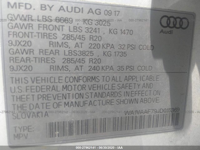 Photo 8 VIN: WA1VAAF79JD015369 - AUDI Q7 