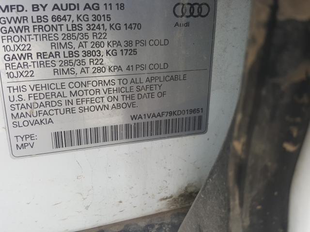 Photo 9 VIN: WA1VAAF79KD019651 - AUDI Q7 PRESTIG 