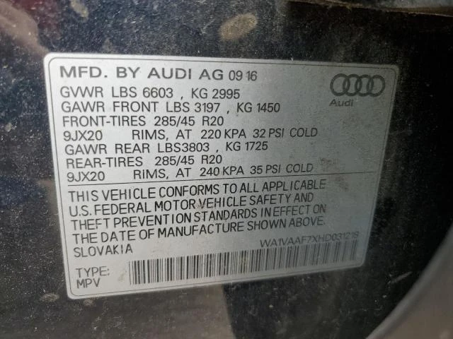 Photo 12 VIN: WA1VAAF7XHD031218 - AUDI Q7 PRESTIG 