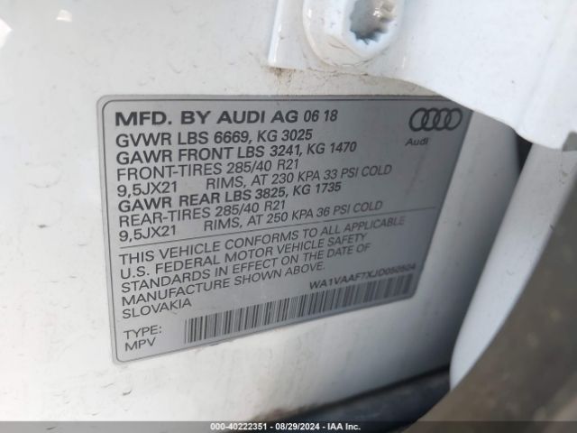 Photo 8 VIN: WA1VAAF7XJD050504 - AUDI Q7 