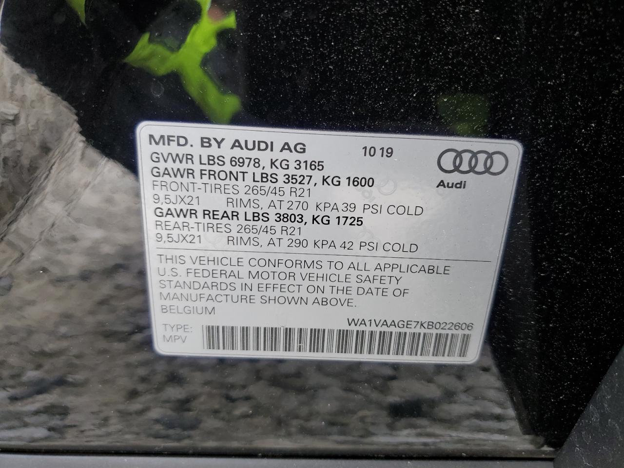 Photo 12 VIN: WA1VAAGE7KB022606 - AUDI E-TRON 