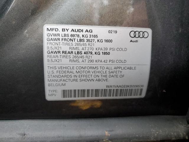 Photo 9 VIN: WA1VAAGE9KB006536 - AUDI E-TRON 