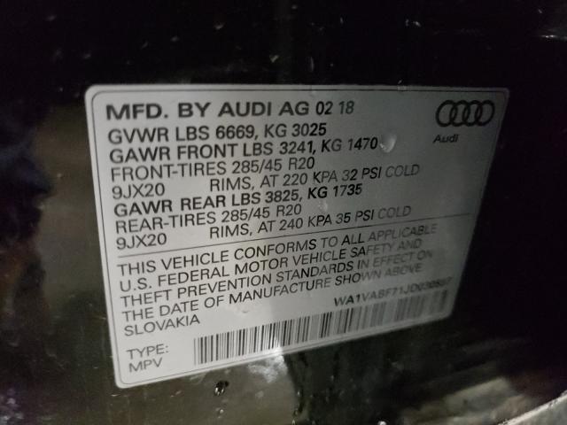 Photo 9 VIN: WA1VABF71JD030597 - AUDI Q7 PRESTIG 