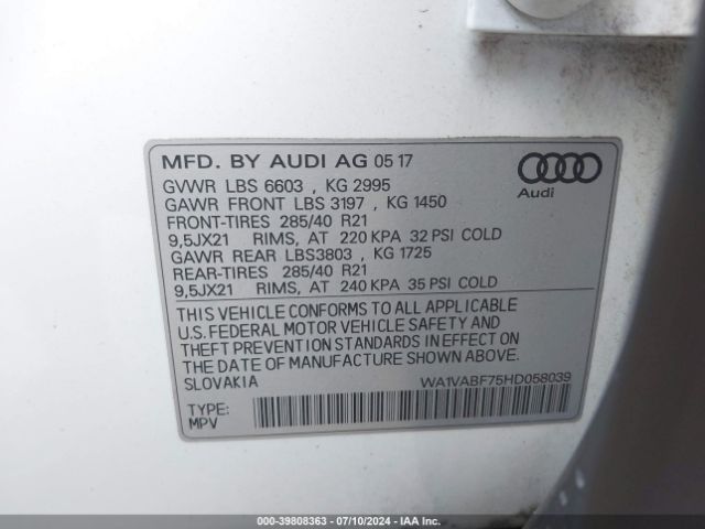 Photo 8 VIN: WA1VABF75HD058039 - AUDI Q7 