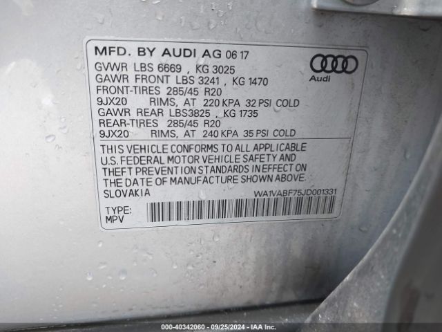 Photo 8 VIN: WA1VABF75JD001331 - AUDI Q7 