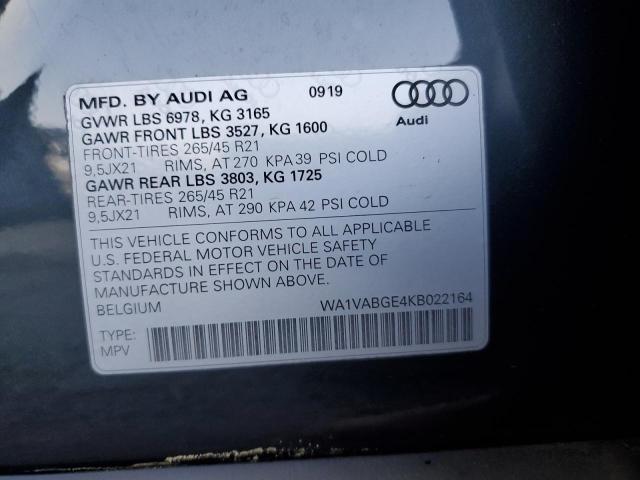 Photo 12 VIN: WA1VABGE4KB022164 - AUDI E-TRON PRE 