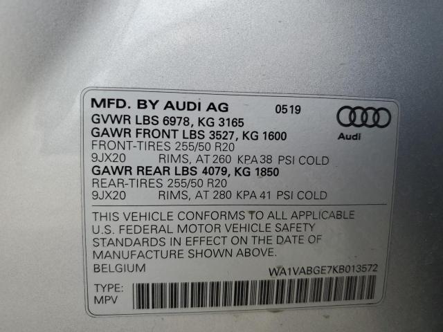 Photo 9 VIN: WA1VABGE7KB013572 - AUDI E-TRON PRE 