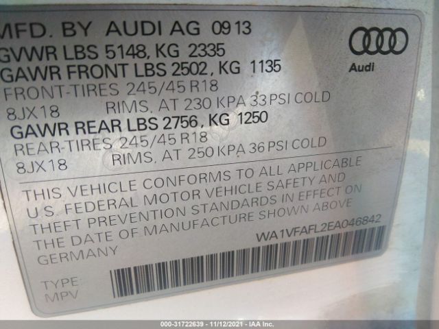 Photo 8 VIN: WA1VFAFL2EA046842 - AUDI A4 ALLROAD 