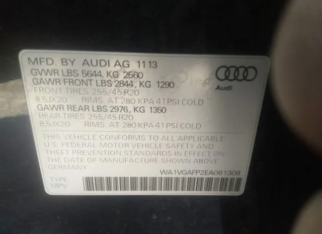 Photo 8 VIN: WA1VGAFP2EA061308 - AUDI SQ5 