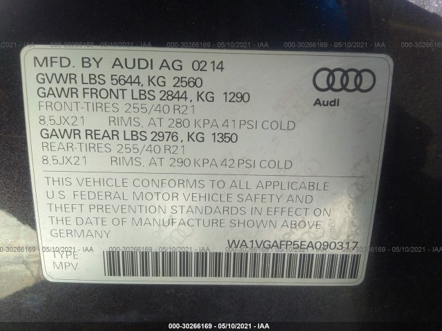 Photo 8 VIN: WA1VGAFP5EA090317 - AUDI SQ5 