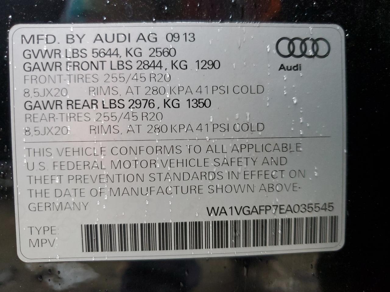 Photo 11 VIN: WA1VGAFP7EA035545 - AUDI SQ5 