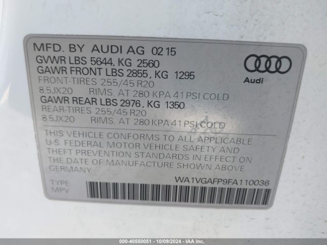 Photo 8 VIN: WA1VGAFP9FA110036 - AUDI SQ5 