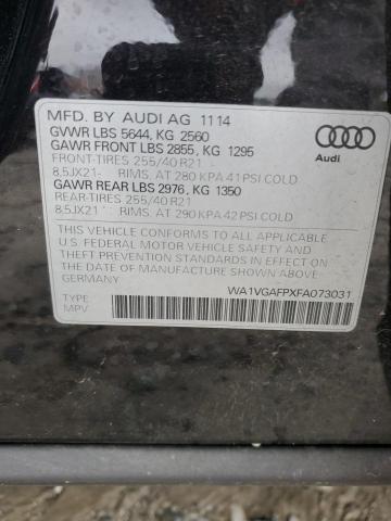 Photo 12 VIN: WA1VGAFPXFA073031 - AUDI SQ5 