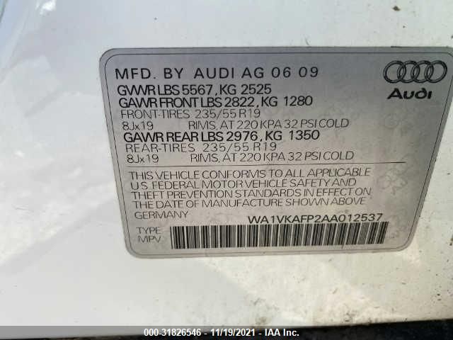 Photo 8 VIN: WA1VKAFP2AA012537 - AUDI Q5 