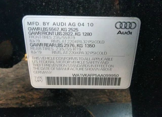 Photo 8 VIN: WA1VKAFP5AA099950 - AUDI Q5 